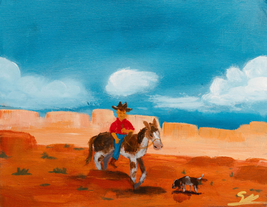 Cowboy with Dog by Sasha Miotke