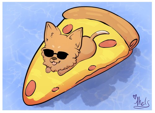 Chihuahua on a Pizzaaa by Melanie Blaha