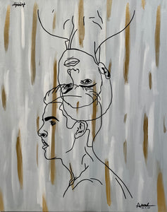 “Golden Masks” (set of 3) by Ailani C. Miramontes