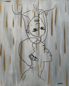 “Golden Masks” (set of 3) by Ailani C. Miramontes