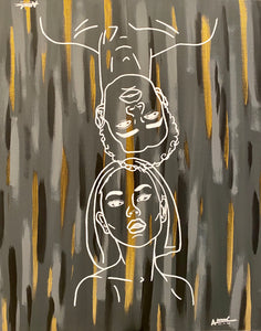 “Golden Masks” (set of 3) by Ailani C. Miramontes