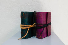 Load image into Gallery viewer, Hand embossed traveler&#39;s journal (blue/purple) by Frances Cardinale
