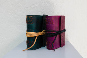 Hand embossed traveler's journal (blue/purple) by Frances Cardinale